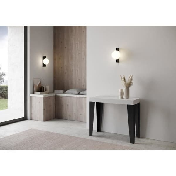 Väggkonsol Utsträckbar 90x40/196 cm Flame Small Premium Ask Vit ram Antracit Vit