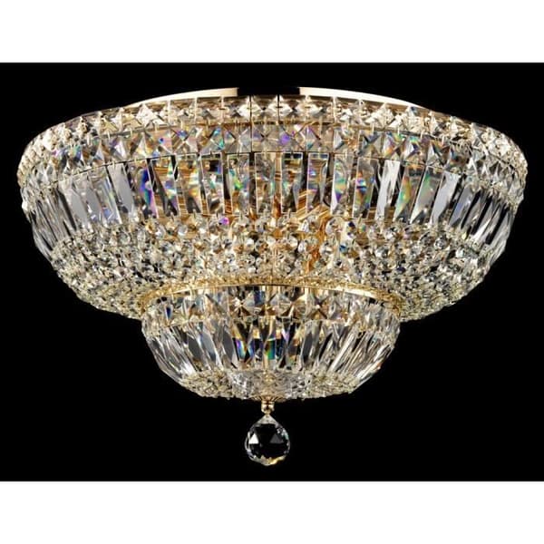 Takplafond - Basfor - Semi-nedsänkt - Antik Guld - 12 ljus - E14