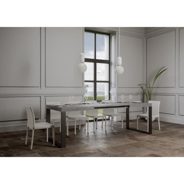 Utdragbart bord - TECNO - Tecno Ciment - Metall - 90 cm - 10 platser - Modernt - Design