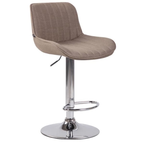 Lentini Barstolar i tyg - CLP - Set med 2 - Justerbar höjd - Vridbar - Taupe-Chrome Mol