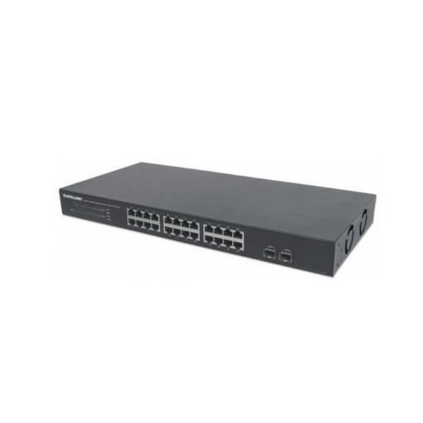 Intellinet 561044, Unmanaged Network Switch, L2, Gigabit Ethernet (10-100-1000), Full Duplex, Rackmount, 1U Svart