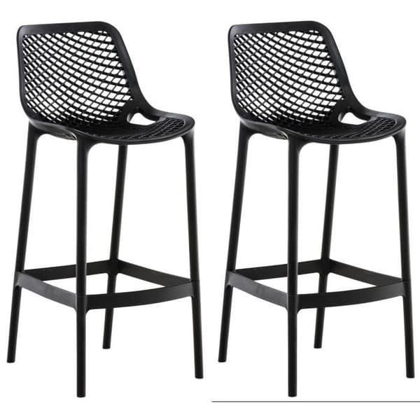 -CLP-Set med 2 utomhusbarstolar Air-Array svart