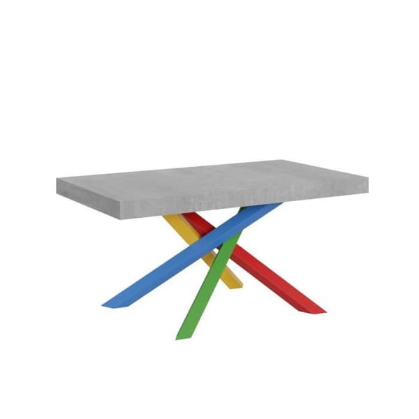 Utdragbart bord - Volantis - 90x160/264 cm - Cement - Vit - Barn Cement