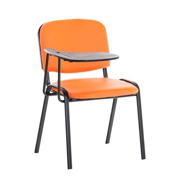 -CLP-Ken fåtölj i konstläder med fällbar tablett-Array orange