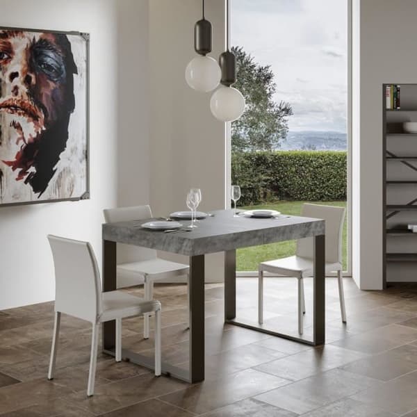 Utdragbart bord - TECNO - Tecno Ciment - Metall - 90 cm - 10 platser - Modernt - Design
