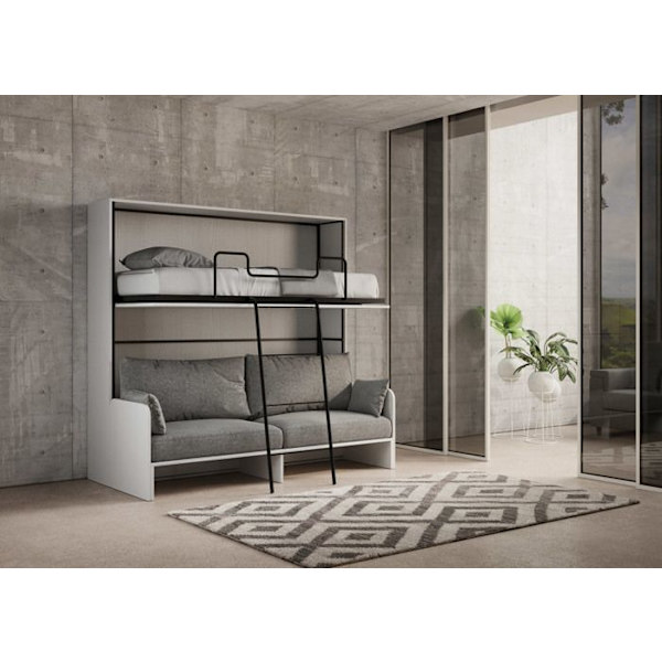 Fällbar säng - ITAMOBY - KANDO SOFFA - 2 bäddar 85 - Inbyggd soffa - Vit ask Vit Ask