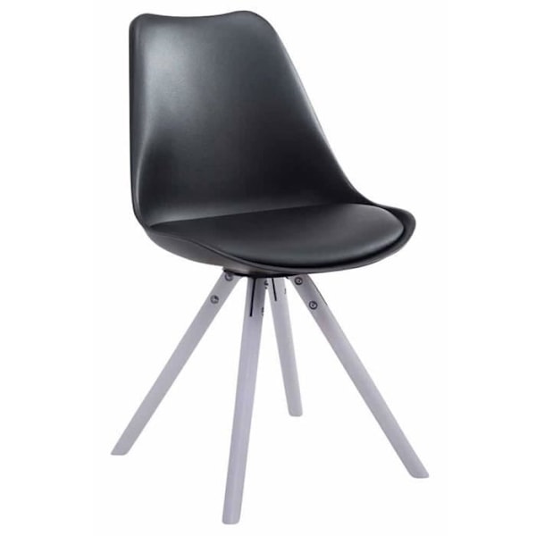 Stol Toulouse i konstläder med rund bas - Svart - Vit - Modern design - CLP - Matplats Svart vit