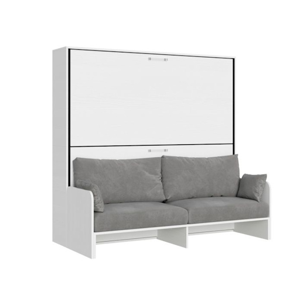 Fällbar säng - ITAMOBY - KANDO SOFFA - 2 bäddar 85 - Inbyggd soffa - Vit ask Vit Ask