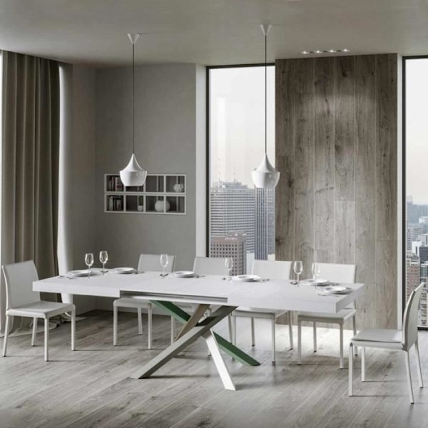Utdragbart bord Volantis bord Utdragbart till 390 White Ash Top 90x130 Struktur 4/A Vit