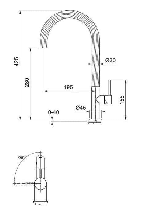 Franke Faucets Diskblandare FP 3294, rostfritt stål 115.0543.294