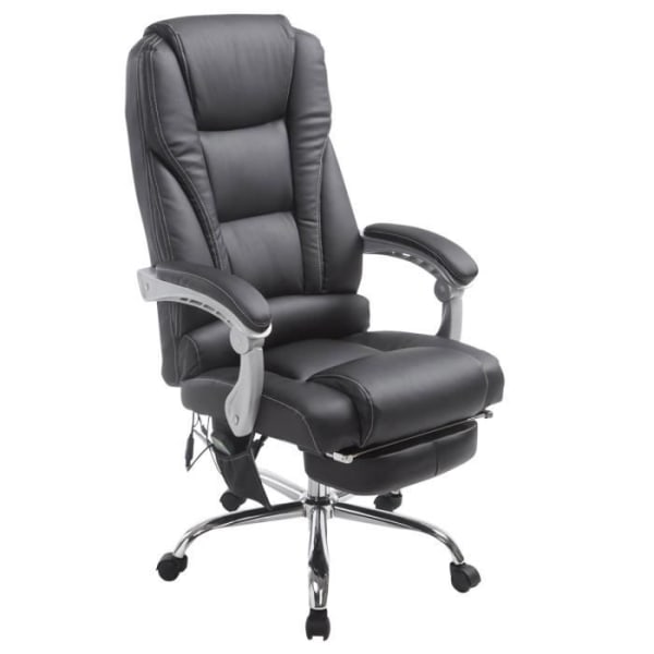 Pacific kontorsstol i konstläder med justerbar svängbar massagefunktion [Cream] Grädde
