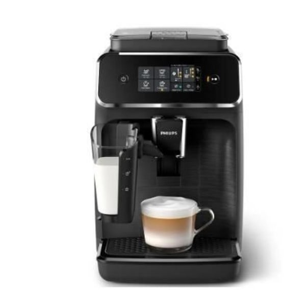 PHILIPS espressomaskin automatisk kvarn EP2230/10 - svart - pekskärm - 3 sorters kaffe - LatteGo mjölkkaraff 12 malnivåer