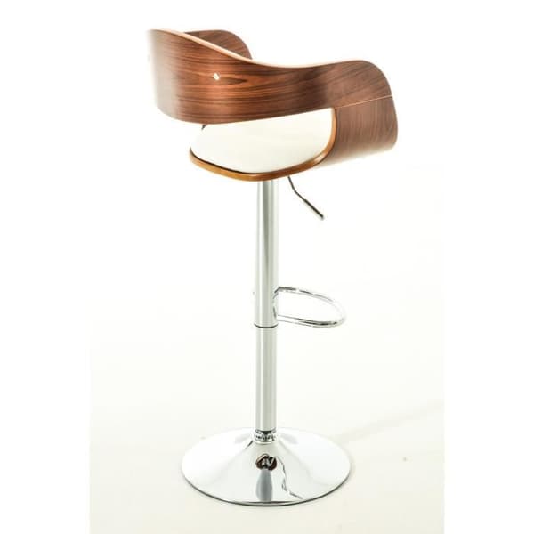 Set med 2 BEYNOST konstläderbarstolar (valnöt/vit) - Modernt - Design - Höjdjusterbar Valnöt/Vit