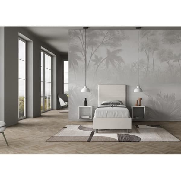 1 plats förvaringssäng - FOCUS - 80x200 cm - Vit - Lyftbar bas - Modern design Vit