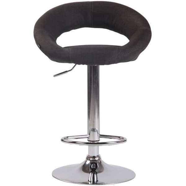 Barstol - BANCIGNY - Kromad - Tyg - Höjdjusterbar - Modern design Mörkgrå