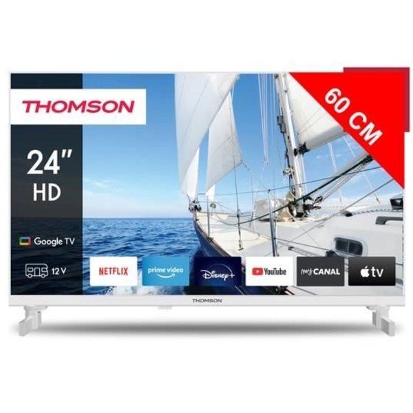 THOMSON LED-TV 60 cm 24HG2S14CW - Google TV - 12Volt - Vit