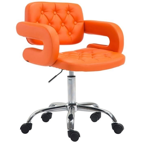 Dublin arbetspall i konstläder - CLP - Justerbar i höjdled - Vridbar - Orange Orange