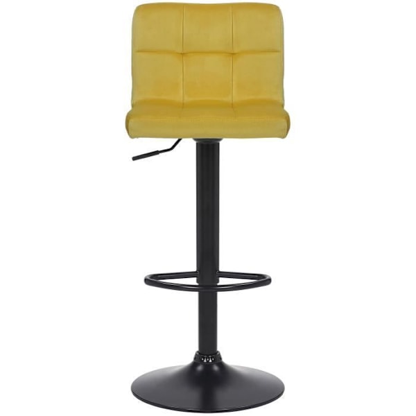 Set med 2 barstolar - CLP - Feni i sammet - Justerbar i höjdled - Gul - Modern design Gul
