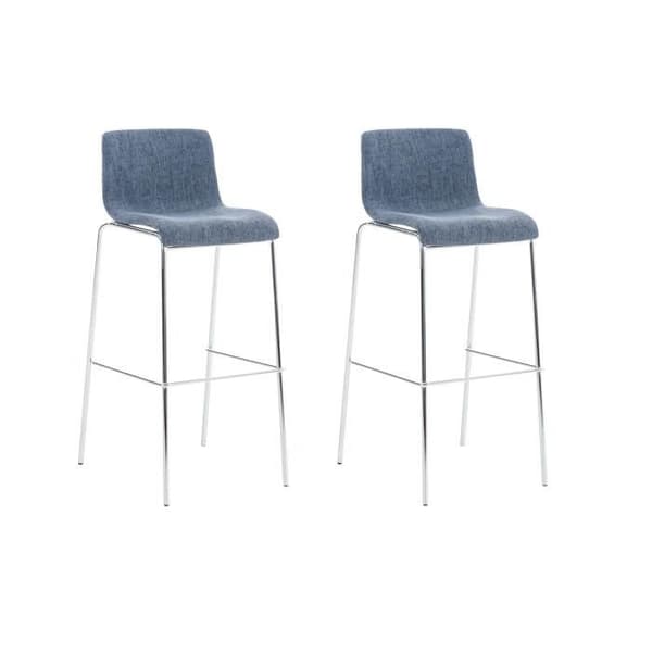 Set med 2 barstolar -BETTANT Finish på 4 kromben (blå) blå