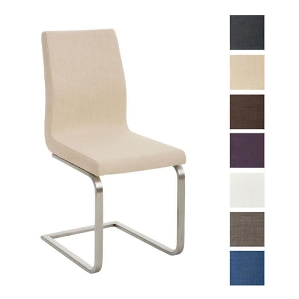 Belfort Fabric Cantilever Chair - CLP - Cream - Metal Sled Base Grädde