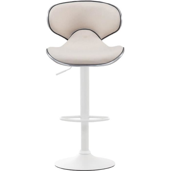 Barstol - BREZAN - V2 - Vit finish (kräm) - Höjdjusterbar - Modern design Vit (Kräm)