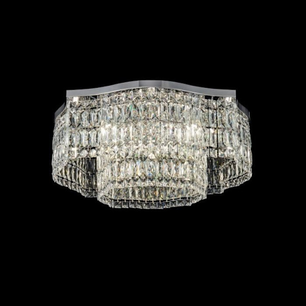 Dune Chrome plan taklampa, 10 lampor, E14