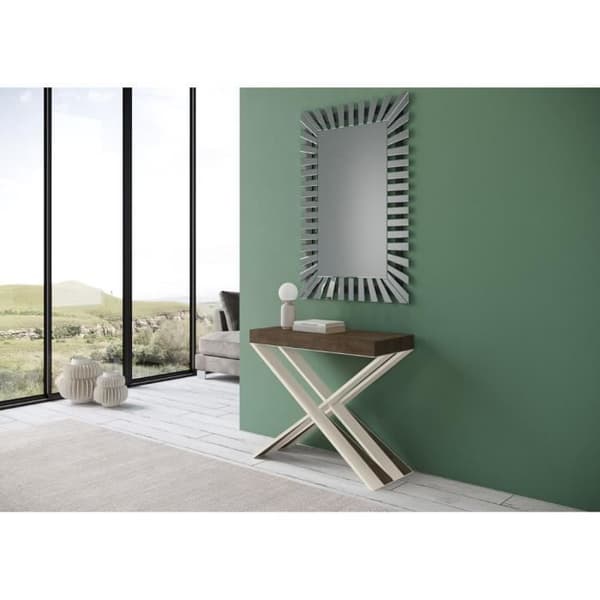 Väggkonsol Expanderbar konsol 90x40/196 cm Diago Small Walnut White ram brun