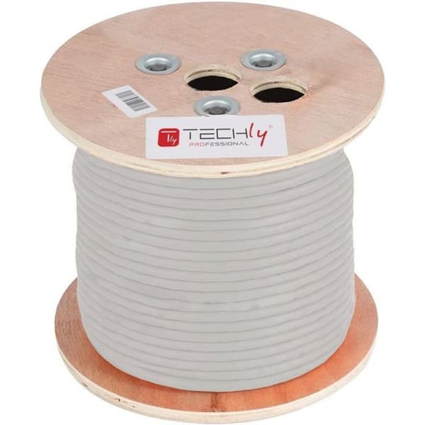 Switch - hub ethernet - injektor Techly Kabel med tvinnede par Cat5e F/UTP, kobber LSZH, 305 m, grå