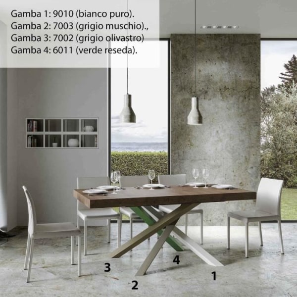 Volantis 440 Utdragbart bord Vit Askskiva 90x180 struktur 4/A - Volantis Multicolor 4A - Vit Vit