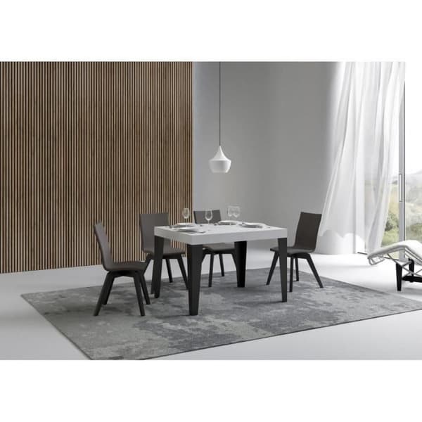 Utdragbart bord - Flame - 80x120/204 cm - White Ash - Antracit - Barn Vit