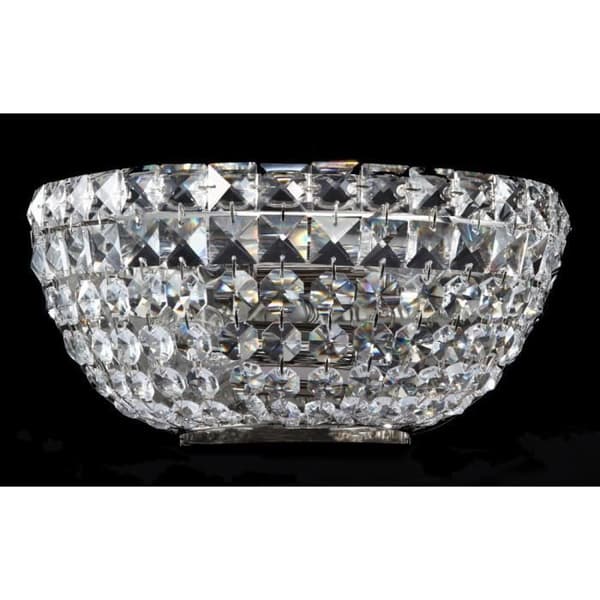 Basfor Flush Wall Light, Antik Nickel & Kristall, 2 lampor, E14