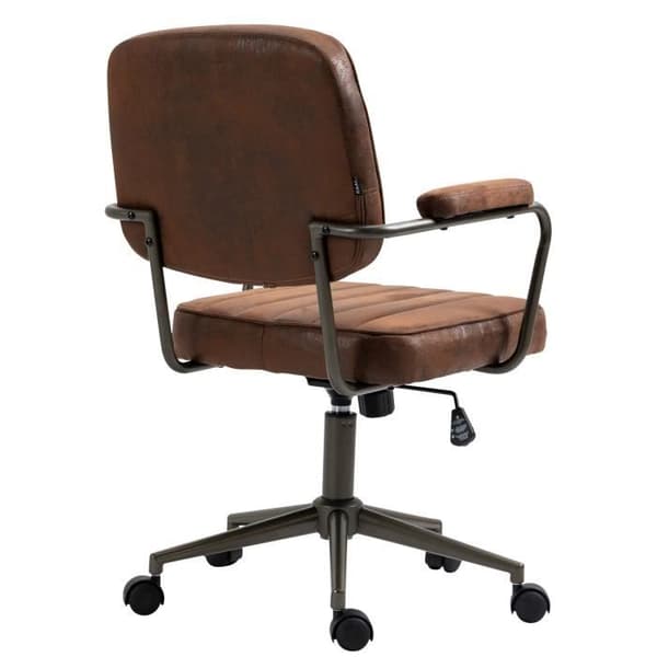 -CLP-Retro Natrona kontorsstol i justerbart och svängbart konstläder-Array cognac