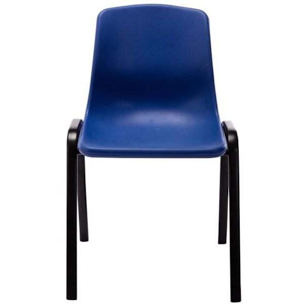 Set om 4 stapelbare stolar Nowra - CLP - Blå - Inomhus - Vuxen - Plast - Metall - Modern - Design Blå