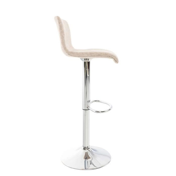 -CLP-Lot 2 barstolar Hover tyg höjdjusterbar Metallfot förkromad-Array grädde