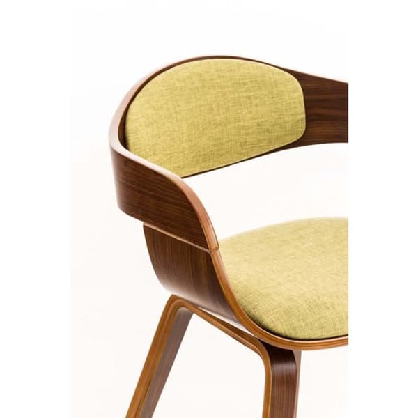 -CLP-Chaise retro Kingston i tyg-Array valnöt/ljust grön