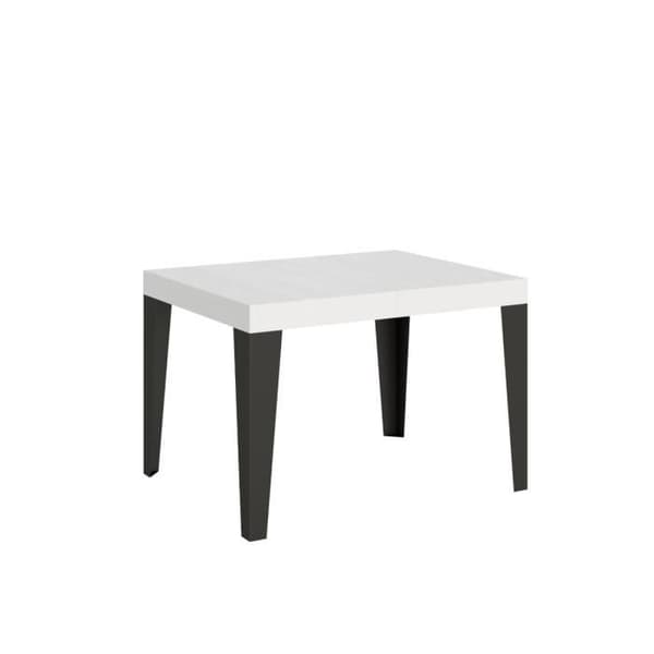 Utdragbart bord - Flame - 80x120/204 cm - White Ash - Antracit - Barn Vit