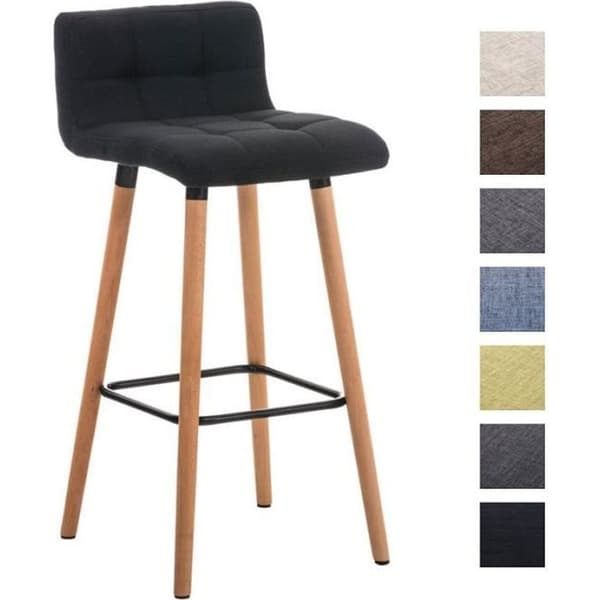 Barstol - CLP - LINCOLN - Tyg - Trä - Sitt höjd 75 cm
