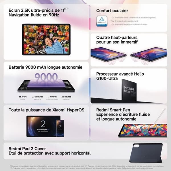 Tablet - XIAOMI - Redmi Pad 2 - 11'' 2,5K - 4 GB RAM - 128 GB Lagring