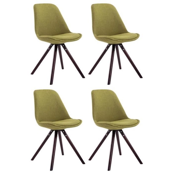 Matsalsstolar Toulouse - CLP - Set om 4 - Grön - Skandinavisk design - Ben i trä Vert-Cappuccino