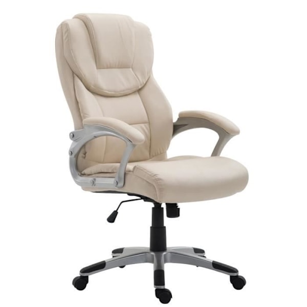 XL Texas V2 Kontorsstol - CLP - Syntetiskt läder - Kräm - Ergonomisk - Svängbar - 180 kg Grädde
