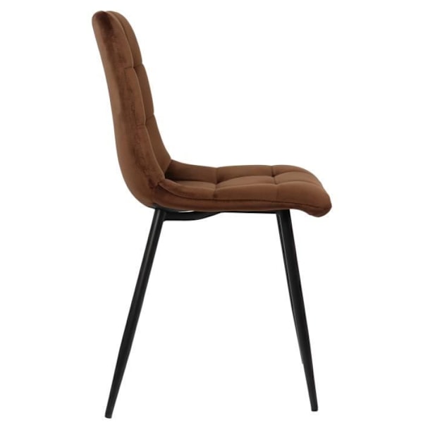 Set av fyra matsalsstolar Tilde - CLP - Brun-velour - Samtida - Design - Inomhus kastanj