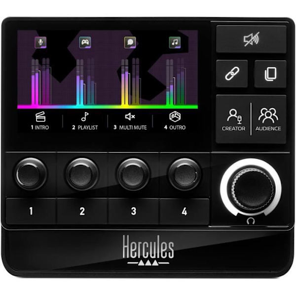 Ljudkontroll - HERCULES - STREAM 200 XLR - Enkel och intuitiv ljudkontroll - Avancerad streaming Svart