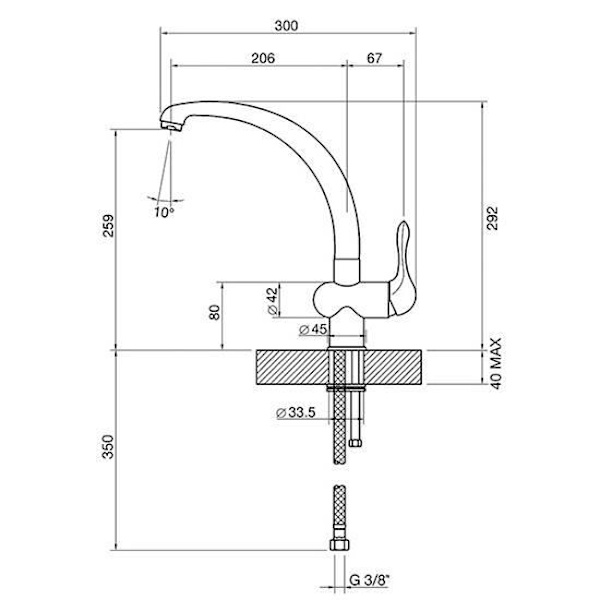 Smeg MF8CR, krom, spakhandtag, enkel, 360°, G3-8, 10°