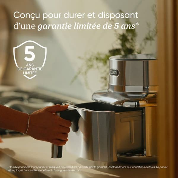 Airfryer - COSORI - Smart Air Fryer ICONIC Single - 6,2 L - Silver - Rostfritt stål Grå