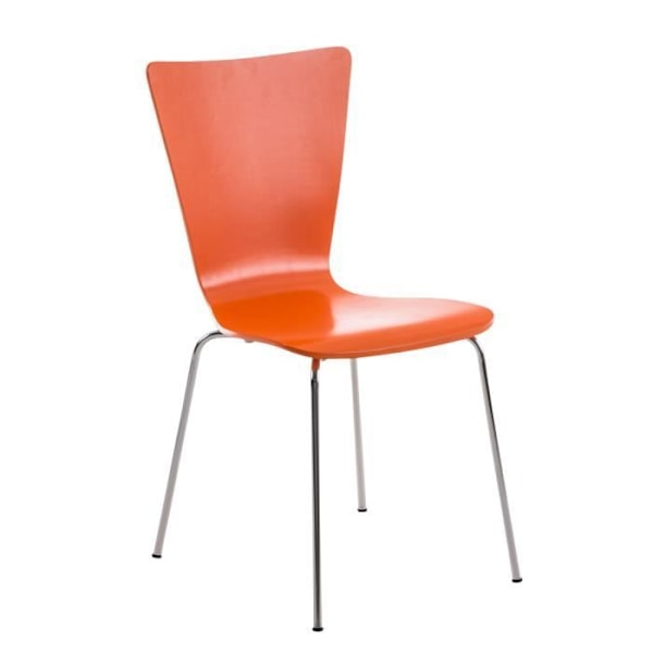 CLP Set med 4 stapelbara AARON-stolar, ergonomisk träsits Krom