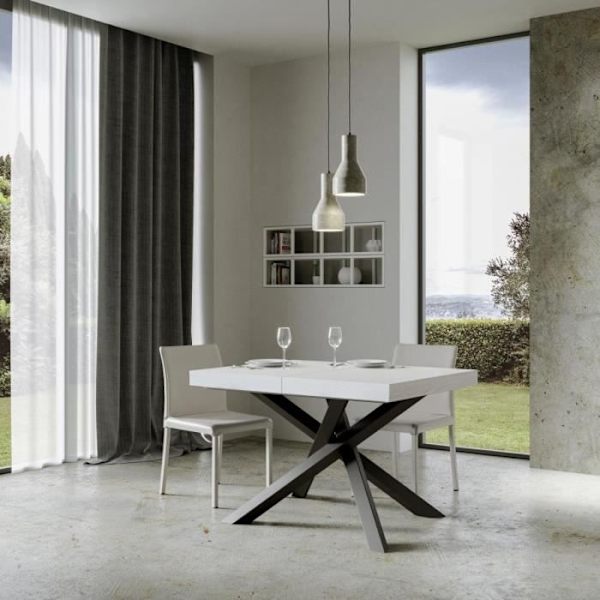 Bord - VOLANTIS - 90X130 utdragbart till 390 cm - vit ask Vit