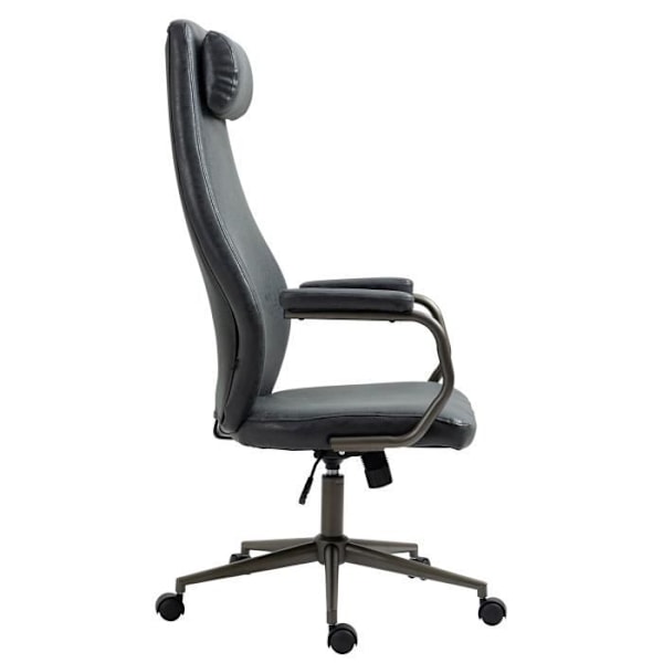 Pocatello kontorsstol i konstläder - CLP - Antik svart - Justerbar - Svängbar - Elegans - Chic Antiksvart