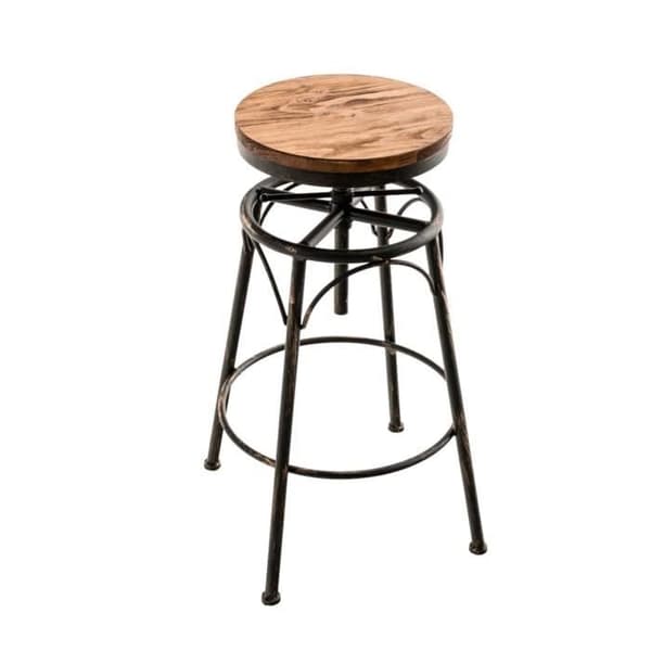-CLP-Set med 2 barstolar Beam med sits i trä i industriell stil-Array brons