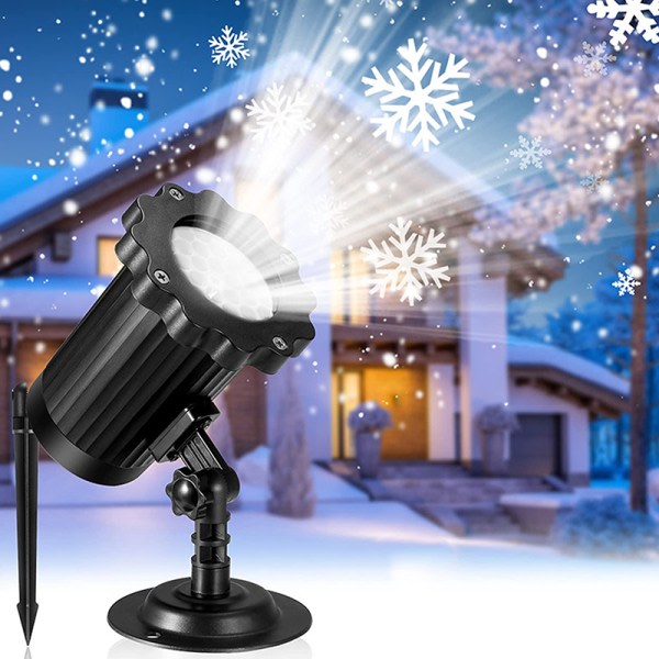 LED Christmas Snowflake Light Snowfall Projector IP65 Moving S US one size