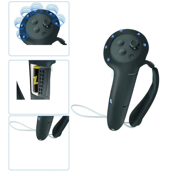 Full Protection Controller Grip Cover for MetaQuest 3 Silikonbeskyttende Sleeves Touch Controller Tilbehør Svart